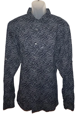 Perry Ellis Mens Linen Long Sleeve Untucked Shirt XXL Dark Sapphire Abstract NWT - Image 1 of 4