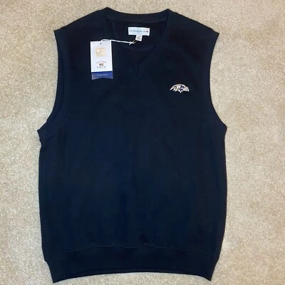 Baltimore Ravens Cutter And Buck Vest Men’s NWT Sz Sm Black - Image 1 of 4