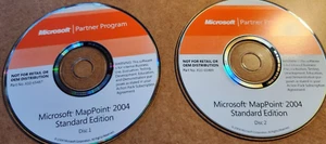Microsoft MapPoint 2004 Disc 1 + Disc 2 CD X10-65487, X10-65489 - Picture 1 of 1