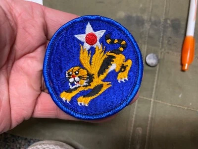 ORIGINAL WWII US 14TH AIR FORCE FLYING TIGERS AAF SLEEVE INSIGNIA PATCH - Image 1 of 2