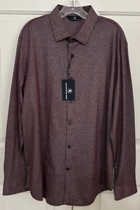 NWT Hart Schaffner Marx size Xl wine maroon long sleeve button up shirt mens $98 - Picture 1 of 4