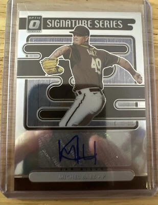 Michael Baez 2021 Donruss Optic Signature Series #SS-MB Silver Holo Prizm PADRES - Image 1 of 2