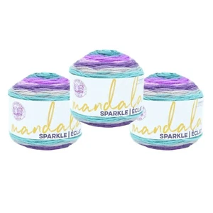 (3 Pack) Lion Brand Yarn 527-329C Mandala Sparkle Yarn, Aquila - Picture 1 of 5