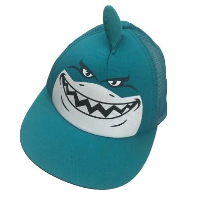Comfy Critters Teal Shark Kids Trucker Cap Hat Snapback Foto 1 de 4