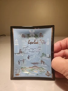 Cape Cod Souvenir Glass Ashtray/ Trinket Dish 3.75"x4.75" - Picture 1 of 7