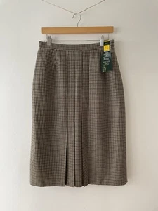 St Michael from M&S Vintage 1990s Wool Blend Check Skirt UK 16 Made in UK (39) - Picture 1 of 12
