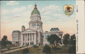 Springfield Illinois State Capital Building UNP DB cartolina - Foto 1 di 2