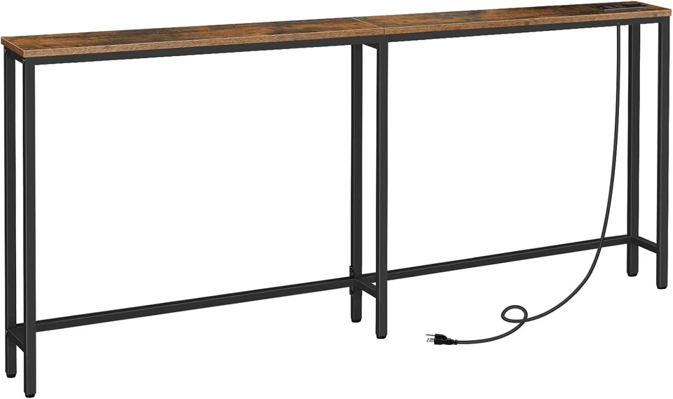 HOOBRO Skinny Console Table w/Charging Station Sofa Table Behind Couch Table - Image 1 of 1