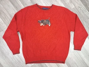 Vtg Pinnacle Golf Embroidery Textured Sweater Long Sleeve Red USA Men's Sz Large - Picture 1 of 10