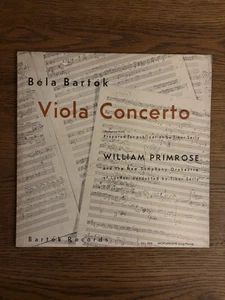 BR 309 Bartok Viola Concerto William Primrose Bartok Records Tibor Serly EX - Picture 1 of 3