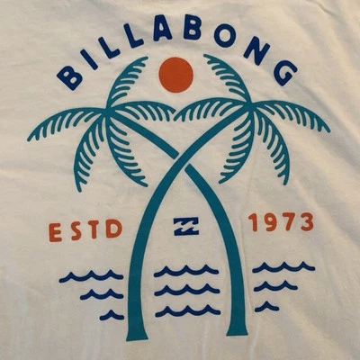 BILLABONG Estd 1973 Surf/Palmera Logo Blanco Para hombres Pequeño Surf Patín ¡Genial! Foto 1 de 4