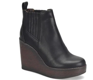 BOC Born Athalia Plateau Keilabsatz Chelsea Boots Gr. 9,5 M schwarz Komfort Booties NEU - Bild 1 von 7