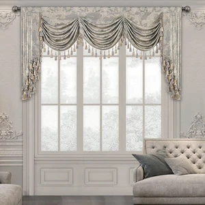 Cenefas de cascada de lujo para ventanas, cortinas de cascada jacquard gruesas... - Imagen 1 de 7