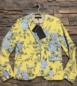 Rag And Bone Bailey Yellow Canary Floral Twill Cottage Blazer Sz 6 Small NWT - Picture 1 of 13