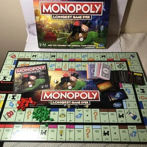 Monopoly Längstes Spiel aller Zeiten Brettspiel 2019 Hasbro KOMPLETT - Bild 1 von 21