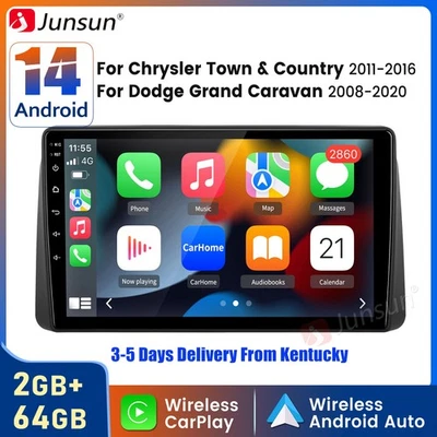 For Chrysler Town & County Dodge Grand Caravan 2+64G Android14 Car Radio GPS SWC - Изображение 1 из 4
