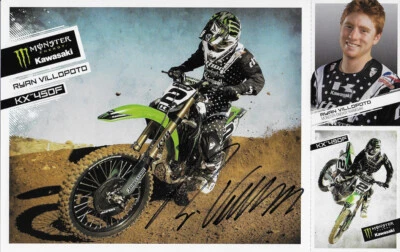 *RYAN VILLOPOTO*FIRMADO*AUTOGRAFIADO*TARJETA FOTOGRÁFICA*MONSTRUO*ENERGÍA*KAWASAKI*CAMPEÓN* Foto 1 de 3