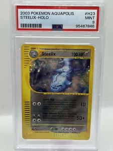 Steelix H23/H32 Aquapolis Holo Rare Vintage Pokemon TCG Card PSA 9 MINT - Picture 1 of 2