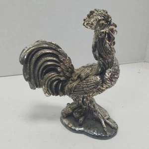 "Gallo de Plata Electroformado Zanfeld Plata 999 Plata Excelente Estado AN-14 7" - Imagen 1 de 8