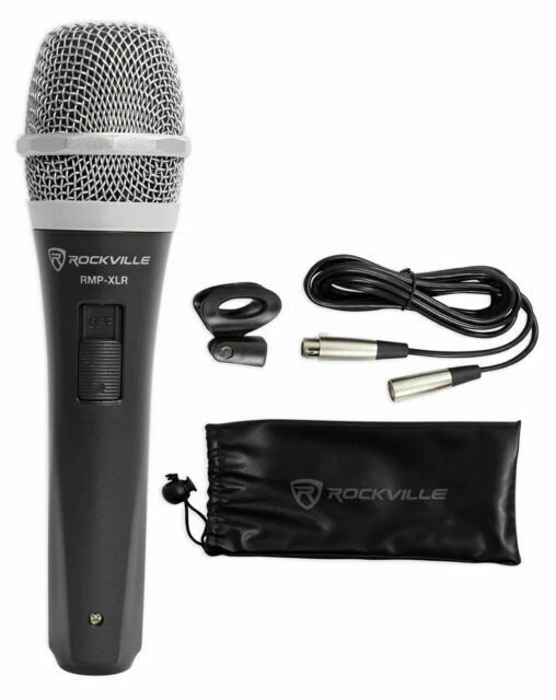 Rockville RMP-XLR Dynamic Cardioid Professional Microphone with Cable + Clip