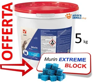 Vebi MURIN Forte BLOCK → 5 kg - Esca Veleno Topicida per Topi e Ratti - Foto 1 di 2