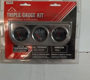 Accurate Instruments 17590 Triple Gauge Kit Water temp Oil pressure Ammeter NEW - Picture 1 of 3