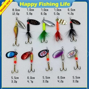 10 PCS Fishing Lures Metal Spinner Baits Bass Tackle Crankbait Trout Spoon Trout - Picture 1 of 14