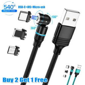 Magnetic Phone Charger Cable. 540°Rotate For Micro USB/Type C/and iPhone port - Picture 1 of 17