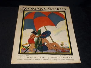 1935 AUGUST WOMAN'S WORLD MAGAZINE - NICE ILLUSTRATED FRONT COVER - E 5743 - Picture 1 of 2