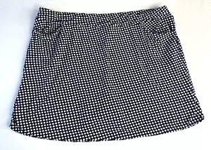 Chicos Weekends Skort Sz 3 (XL) Blue White Polka Dot Knit Skirt Skort Pockets - Picture 1 of 7