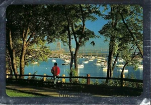 Vintage Postcard, A Calm Placid Harbor & Sailboats, Milwaukee, Wisconsin, used - Picture 1 of 2