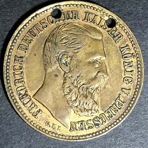 1888 27mm Riedrich Deutscher Kaiser König v Preussen Medal Attrib. Elsig Lauer - Picture 1 of 5