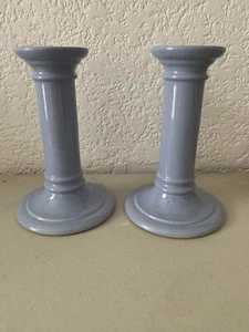 Pair Of  Lavender Habitat Candlesticks - Picture 1 of 3