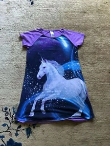 The Children's Place Girl's Unicorn Purple Jersey Nightgown Night Shirt Size XXL - Picture 1 of 3