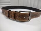 Men's Brown Belt With Scoll Design / Adjustable Size.*Fits Size 38 Trousers