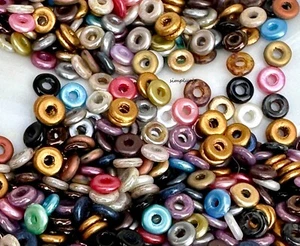 Cuentas de vidrio con anillo OBEAD 100 piezas Ur PICK pequeñas cuentas checas espaciadoras para donas - Imagen 1 de 18
