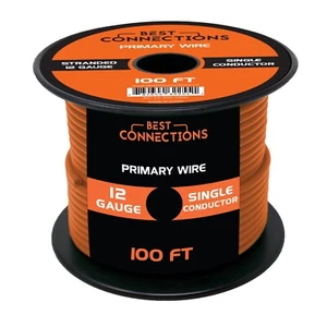 12 Gauge Car Audio Primary Wire (100ft–Orange)– Remote, Power/Ground Electrical - Picture 1 of 12