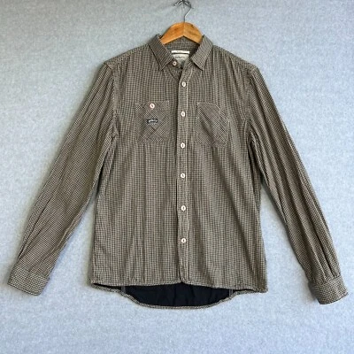 Diesel Co Shirt Mens Medium Black Beige Check Slim Fit 100% Cotton Button Up - Image 1 of 4