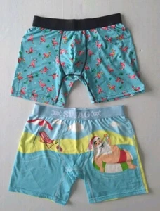 NWOT Flamingos Santa Beach SWAG Boxer Shorts Lot Of 2 Christmas Holiday Sz LARGE - Picture 1 of 12