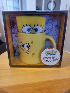 SpongeBob SquarePants Nickelodeon 18 oz. Hot Cocoa Mug, Crew Socks & Sticker Set - Picture 1 of 10