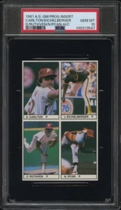 1981 Nolan Ryan PSA 10 GEM POP3 Raro v Topps RC A/S Juego Insertos Tarjetas MLB Sin Cortar - Imagen 1 de 3