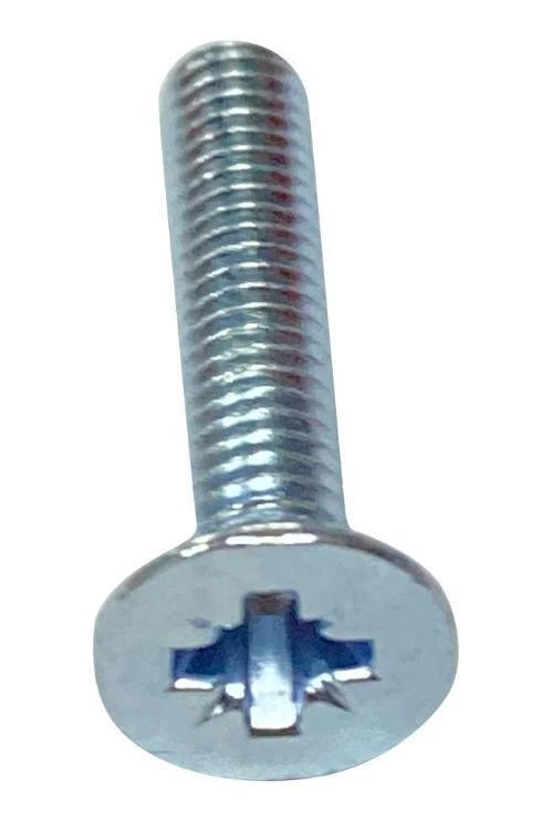 M3 X 10Mm Carbonio Acciaio Zp Testa Svasata Pozidriv Macchina Viti 100 Pack - Immagine 1 di 1