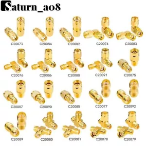 2PCS SMA Adapter RP SMA Male Plug to Female Jack RF Connector Straight T L Type - Picture 1 of 26
