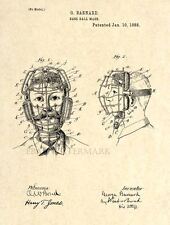 Official Baseball Catcher Mask US Patent Art Print - 1888 Umpire  - Vintage 18