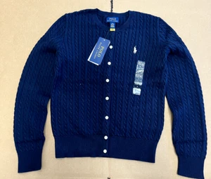 POLO RALPH LAUREN GROSSE MÄDCHEN ZOPFMUSTER BAUMWOLLE CARDIGAN L (12-14) + KOSTENLOSER VERSAND - Bild 1 von 6