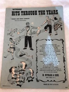 Hits Through The Years Piano Sheet Music 25 Great Songs American Classics Tiptoe - Picture 1 of 1