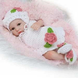 Reborn Baby Dolls10 in Mini Cute Girl Lifelike Silicone Vinyl Washable Gift New - Picture 1 of 4