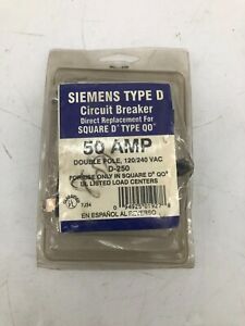 New Siemens D250 Circuit Breaker type QD 2P 120/240V 50A 10kA