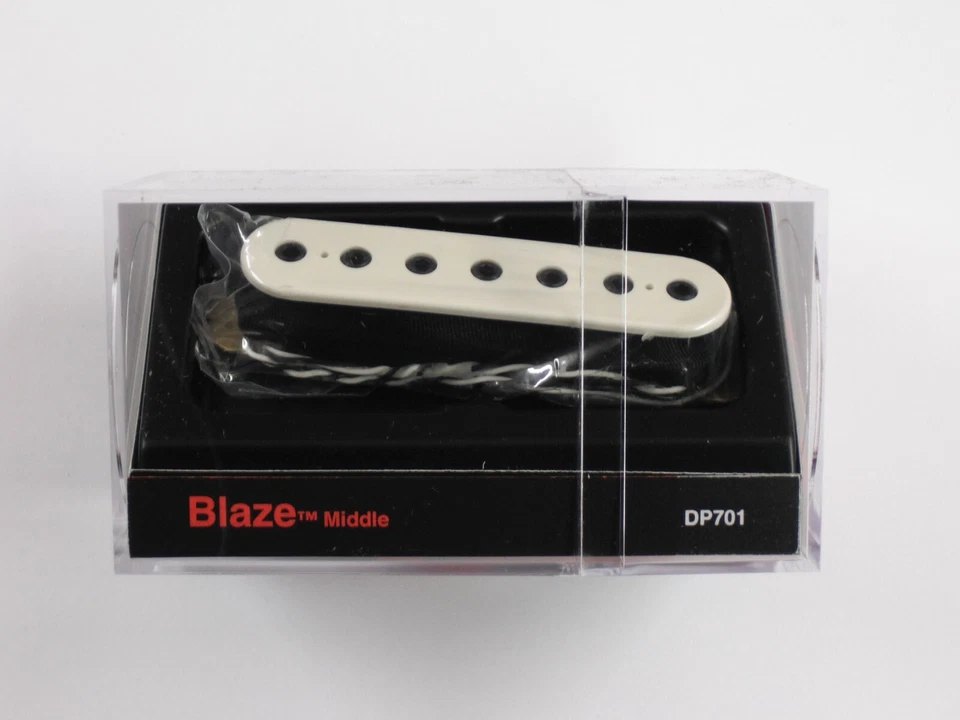 DiMarzio Blaze 7 String Middle Single Coil Pick-up White W/Black Poles DP 701 - Image 1 of 1