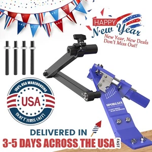 Lawn Mower Blade Sharpener Adjustable Frame w/Ball Bearing Manufacture Handle - Picture 1 of 8